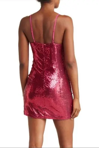 Torn By Ronny Kobo Lindsay Sequin Bow Mini Dress, Color Tulip Pink, Size M, NWT