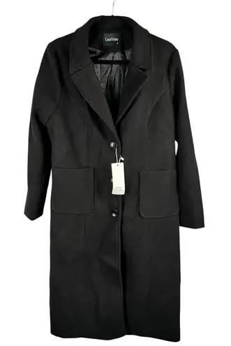 ChouYatou Black Button Close Full Length Coat Size XL