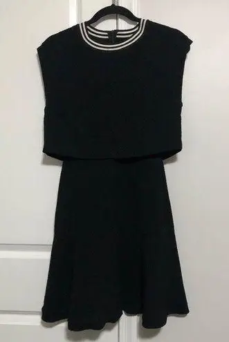 Sandro Paris Black Mesh Panel Knee Length Dress