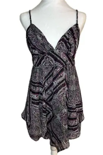 INC Babydoll Top Sparkle Purple Sz 14 Y2K Dark Romantic Fairy Whimsical Feminine