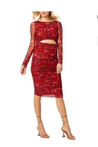 MISA Los Angeles NWT! Iselin Geo Print Mesh Body-Con Dress - Size Large