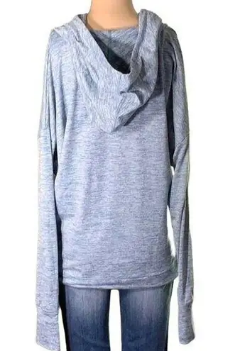 Cabela's Womens Sweatshirt Hoodie Cowl Neck Hooded Pullover Blue Gray Medium