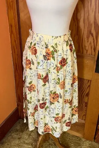 Jaclyn Smith Vintage 90s floral midi skirt