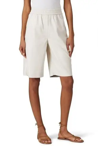 Nanushka Cream Vegan Leather Yolie Shorts Size Medium $395
