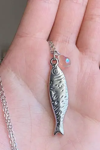 Handmade fully stainless steel fish boho funky chic necklace🌀🐟