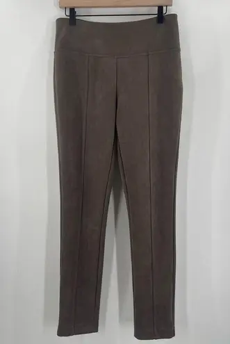 Andrew Marc Faux Suede Leggings Size Small Taupe Spandex Vegan Stretch Casual
