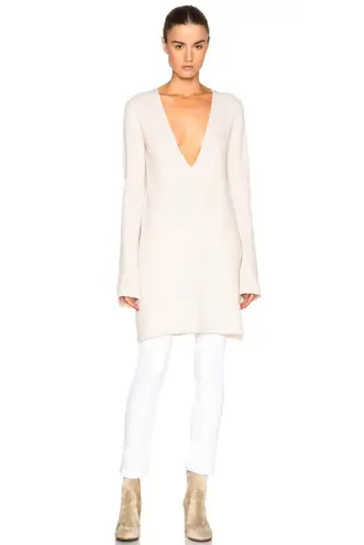 Helmut Lang wool and cashmere Tunic sweater in tusk (beige) size S small - Image 10