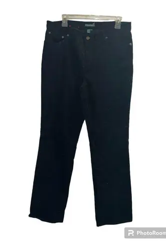 ✨RALPH LAUREN Womens Black Corduroy Zippered Pocketed Straight leg Sz 12 Pants✨