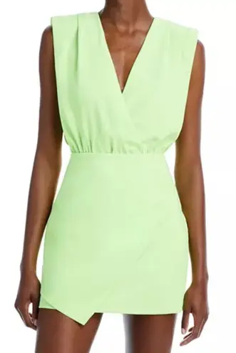 Amanda Uprichard  Lime Green V-Neck Isler Romper Small - Image 1