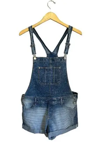 NOBO Junior's Blue Cutoff Stretch Cotton Denim Jean Short Overalls 11