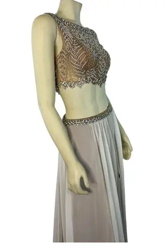 Terani Couture PROM 1611P1018 White & Nude size 6