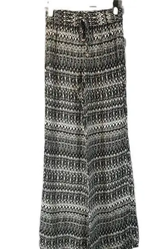 Denimlicious Black & White Print Boho Wide Leg Lounge Pants Women Sz S