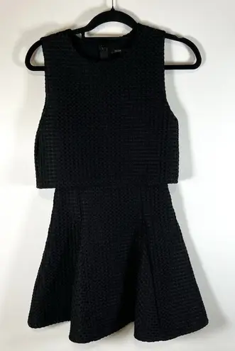 Maje Womens Back Zip Sleeveless Crew Neck Layered Swing Dress Black Sz 1/Small