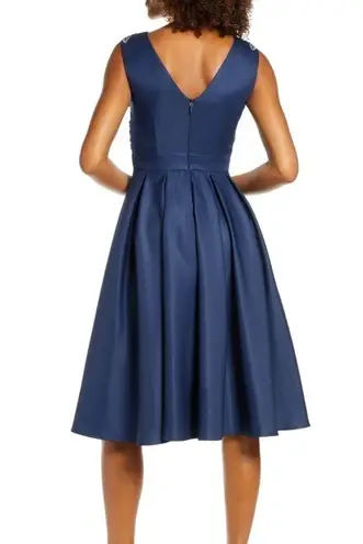 Chi Chi London Nwt Appliqué Fit Flare Party Dress Navy 4