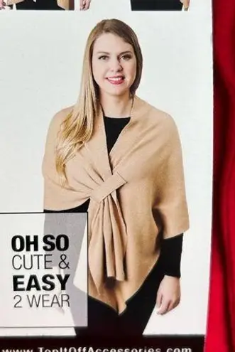 Katie Knit Solid Keyhole Wrap one size Red