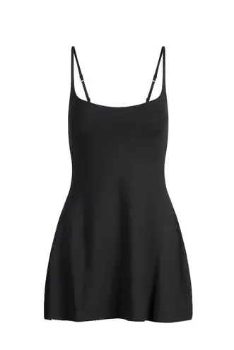 SKIMS Smooth Layers Scoop Neck Mini Dress in Obsidian, Size Small