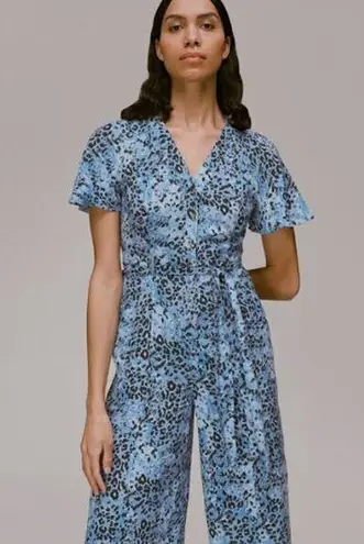 WHISTLES Blue Hyena Spot Jemma Jumpsuit Size 4
