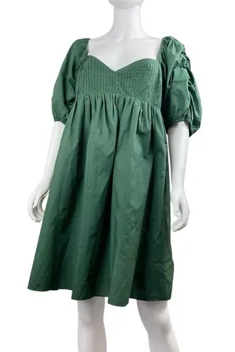 Tuckernuck Hyacinth House Emerald Sasha Mini Dress Smocked Puff Sleeve L Green Size L