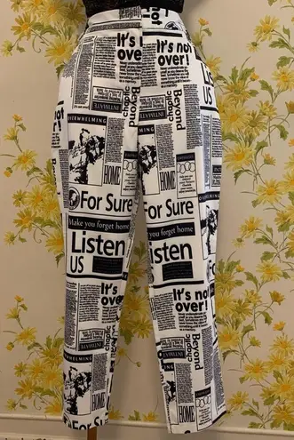 OVI all over print newspaper pants size L