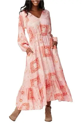 Roller Rabbit Maisie Patchwork Olaya maxi dress in pink