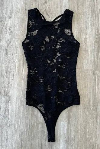 Privy Womens Black Lace Bodysuit - S