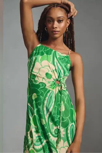 Farm Rio Anthropologie Tropical Groove Circle Cut Out Midi Dress Small