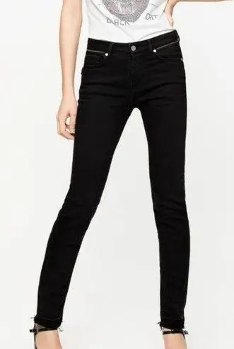 Zadig & Voltaire Eva Zip Jeans in Noir Black