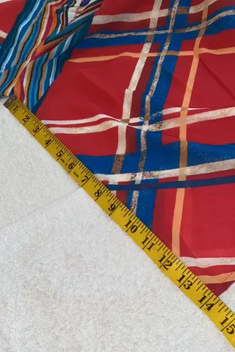 A. Calin by Flying Tomato blouse ruffled neckline/wrists stripes Sz Small NWOT