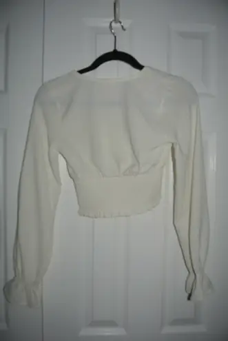 Altar'd State Altrd state cropped white long sleeve 