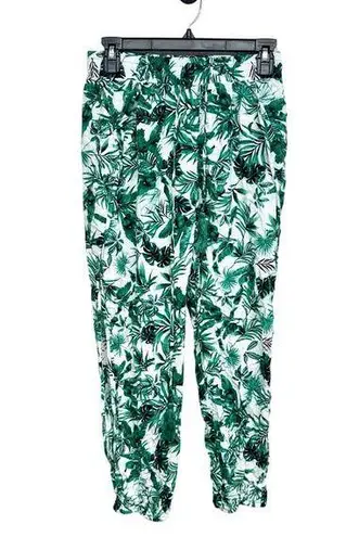Solitaire Women Slit Leg Elastic Waisted Floral Tropical Swim Joggers Size Small