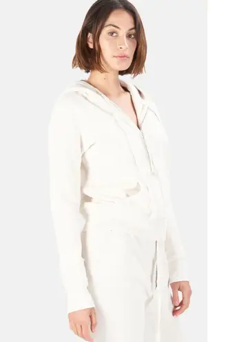 Nili Lotan Women's Callie Zip Up Hoodie Chalk