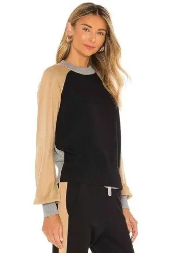 MONROW Black Tan Color Block Pullover Sweater Size XL