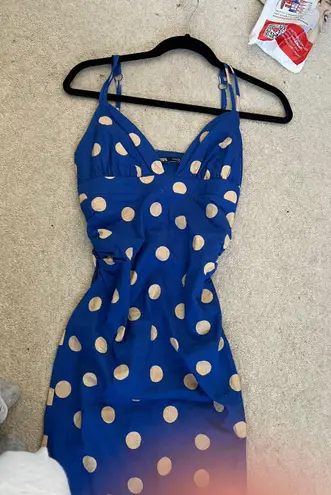 ZARA Blue Polka Dotted Dress