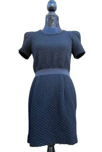 Sandro Puff Shoulder Quilted Mini Dress