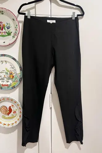 IRO Fholan Women's Black Slim Fit Ponte Stretch Dress Ruffled Pants