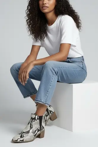 Dr. Scholls Dr. Scholl’s Teammate Snakeskin Ankle Booties Size 8 White Black NWB