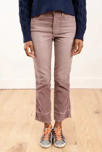 AMO Bella Corduroy Straight Leg Pant Women 26 Amethyst Cropped High Waisted Purple