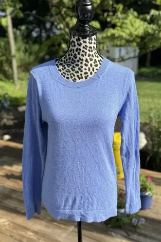 J.Crew Blue Cotton & Merino Wool Teddie sweater Womens Small Crew Neck Preppy