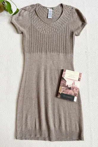 Gerard Darel Angora Blend Light Brown Knit Sweater Babydoll Dress
