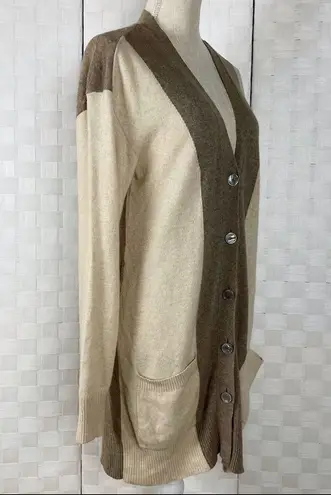Escada two tone color front button long cardigan