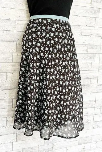 New York & Co. ON SALE! Black & Blue Floral Skirt, 4