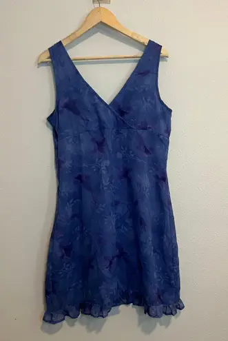 Vintage Blue romantic floral share summer dress sleeveless