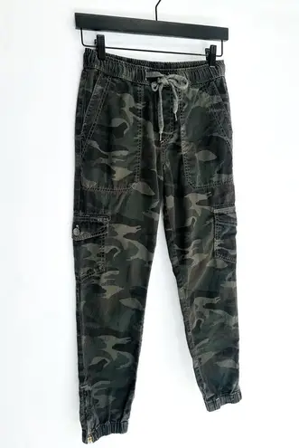 Sundry  Camo Camouflage Drawstring Waist Army Green Brown Jogger Pants Size 0