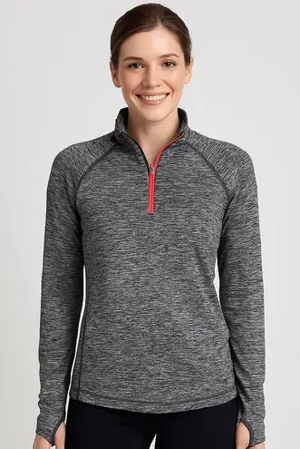 Tangerine Performance Athletic Workout Wicking Lightweight Pullover Grey Small