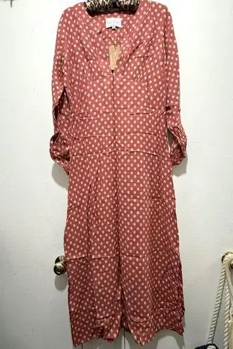 NWT Lido Dresses Red Leaf Patterned Rayon Dress M/L Size US 8 perfect for Fall