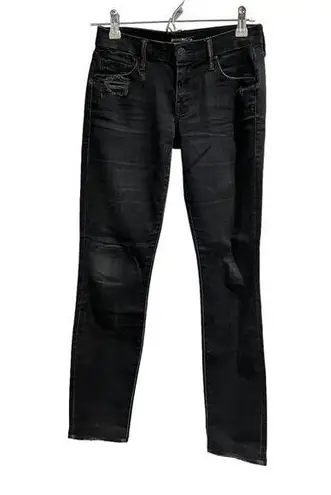 Mother The Looker Destroyed Ride Straight Ankle Black Jeans Women's Size 25
