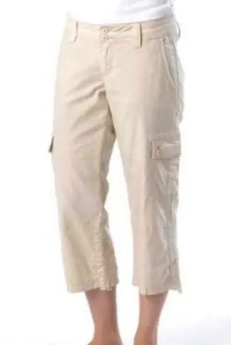 prAna  Women's Size 2 Kelly‎ Capri Pant Cargo Pocket Mid Rise Beige