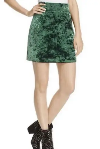 Sandro Paris mini skirt green emerald velvet size 3 /L