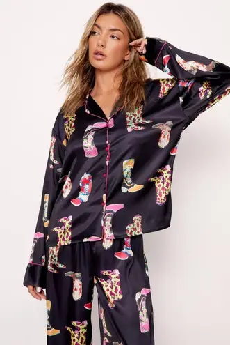 Nasty Gal NWOT  COWBOY PRINT OVERSIZED PAJAMA SET