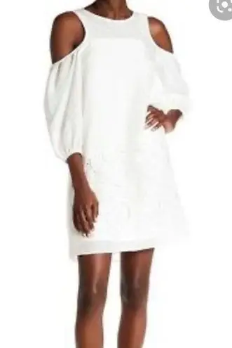 Tibi Cold Shoulder Embroidered Dress